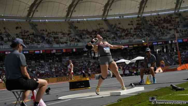 Canada’s Mitton earns silver in women’s shot put at World Athletics Championships