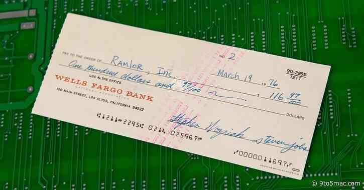 Apple’s second check signed by Jobs and Woz up for auction [U: $135k sale price]