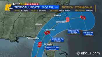 Tropical depression 10 strengthens to Tropical Storm headed toward Florida, then North Carolina