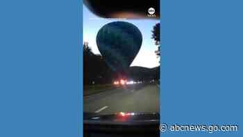 WATCH:  Hot air balloon lands on interstate in Vermont