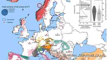 Shocking map reveals how 91% of European ski resorts could DISAPPEAR by the end of the century thanks to climate change