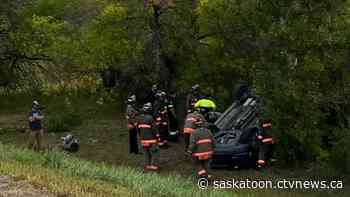 Saskatoon firefighters respond to rollover crash
