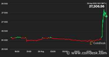 Bitcoin Jumps 5% on Grayscale Ruling, While Crypto-Related Stocks Soar More Than 10%
