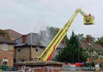 Adults and children evacuate house during fire in Alperton