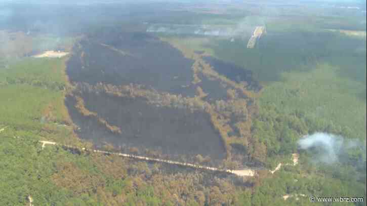 Governor Edwards surveys Beauregard Parish, assesses Tiger Island wildfire damage