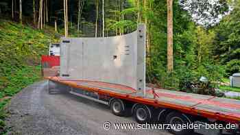 Windpark  in Schömberg: Betonturmteile  werden herangeschafft