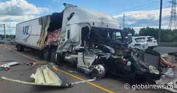 Tractor trailer collision along Hwy. 401 in Clarington leaves 2 lanes closed: OPP