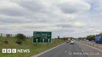 A14 lorry driver arrested after collision near Newmarket