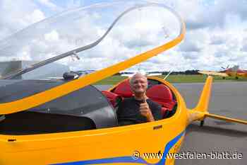 E-Flugzeug landet zum Stromtanken in Oerlinghausen