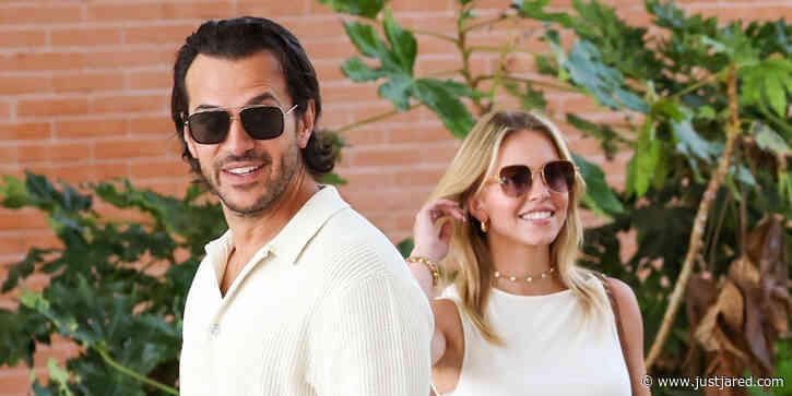 Sydney Sweeney & Fiance Jonathan Davino Coordinate in Neutral Looks For Venice Arrival