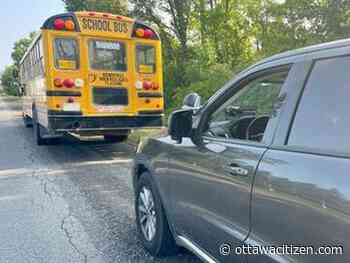School bus (no kids aboard) among 12 vehicles caught in 90-minute OPP speeding blitz