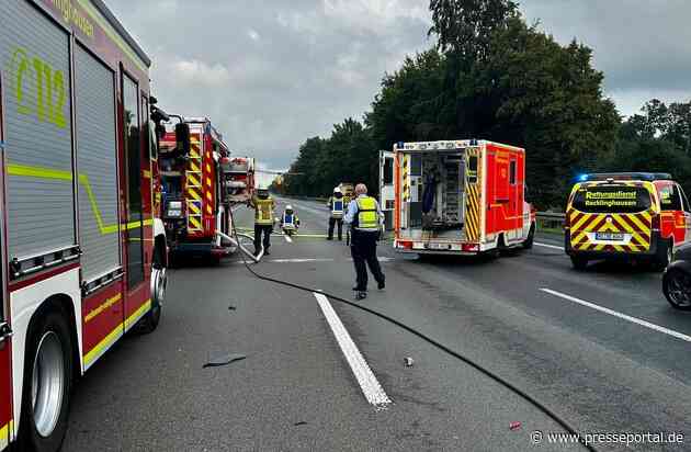 FW-RE: Verkehrsunfall auf der Bundesautobahn 2 mit Beteiligung von zwei LKW - vier, zum Teil, schwer Verletzte