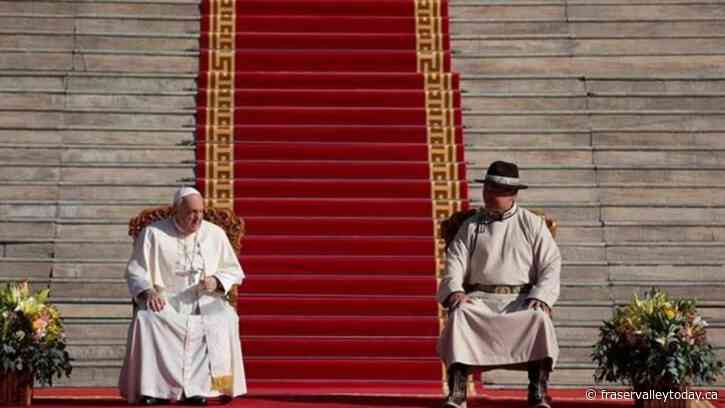 Pope starts Mongolia visit by praising the country’s religious freedom dating back to Genghis Khan
