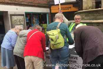 Winchester Green party members campaign to save railway ticket office