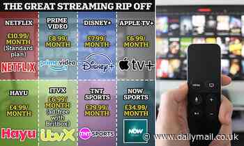 The great streaming rip off: How Brits are forking out over £200 a month to watch the latest shows on services like Disney+, Prime and Netflix - as online calculator totals what YOU are paying