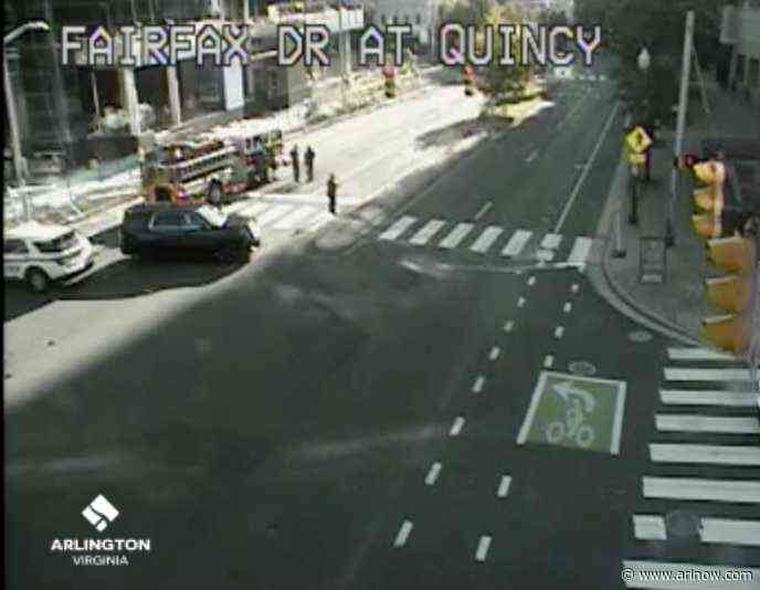 Intersection closed after long fall from under-construction building