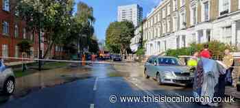 Burst water main closes Belsize Road for second time