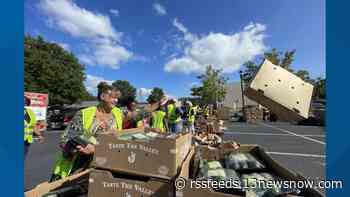 Hundreds show up for drive-through food pantry event in Hampton