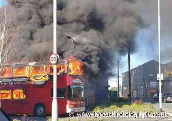 Padiham: Shocking photo shows children’s play bus on fire