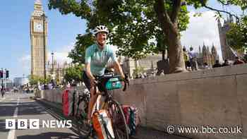 Cyclist reaches Parliament Square after 3,000-mile ride