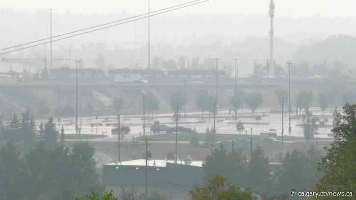 Smoky skies linger over Calgary for Labour Day