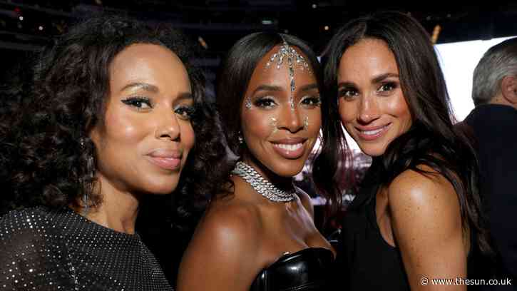 Meghan Markle cosies up to celeb pals at Beyonce’s star-studded birthday concert as she parties without Prince Harry