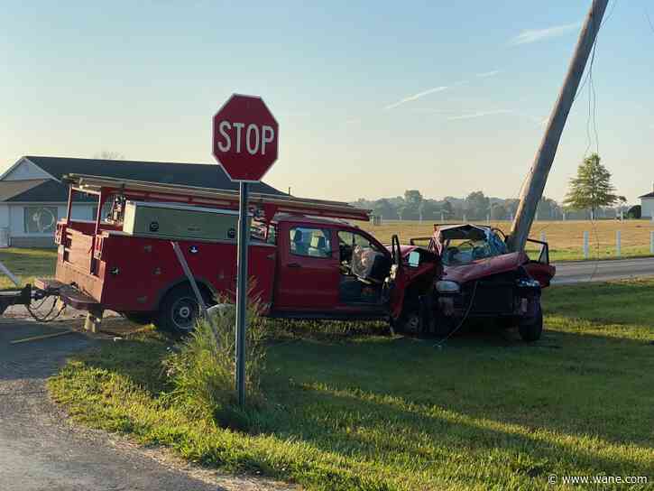 Emergency responders working two-vehicle crash near Grabill