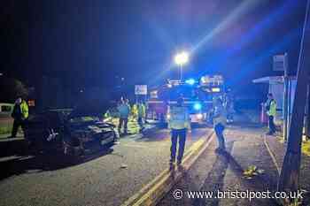 Man taken to hospital after Audi smashes into lamp post in Bradley Stoke
