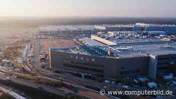 DJ und Diesel in Grünheide: Großer Bahnhof um den Tesla-Zug