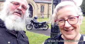 ‘It’s a reason to get off my bum and do something’ – widow of biker continues his fundraising mission with a charity walk between two East Yorkshire landmarks