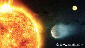 Star blows giant exoplanet's atmosphere away, leaving massive tail in its wake