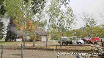 Coronation E-Free church burns; fire crews respond