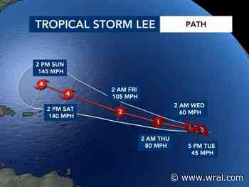 More Heat This Week, Tropical Storm Lee strengthens