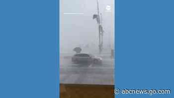 WATCH:  Fierce winds blow car backwards