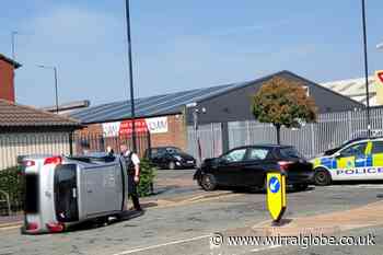 Two-vehicle car crash on Birkenhead street