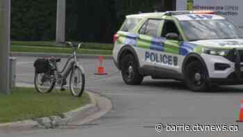 Cyclist hospitalized after being struck by car in Barrie, police say