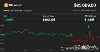 Bitcoin Little-Changed at $25.7K After Newsy and Volatile Session