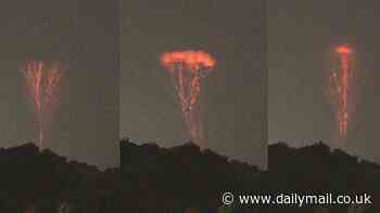 Incredible moment photographer captured 'gigantic jets' of lightning  that are bright red and can reach the edge of SPACE