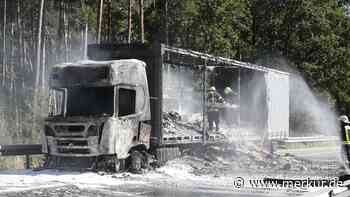 Lkw fängt Feuer und brennt komplett aus: A3 bei Erlangen komplett gesperrt