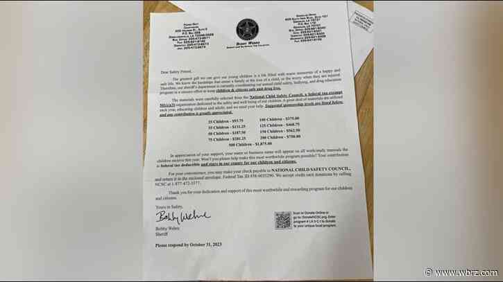 Ascension Parish Sheriff Office's warns against scam donation letter