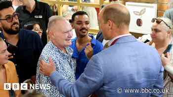 Prince William kissed by Gazza in Bournemouth Pret a Manger
