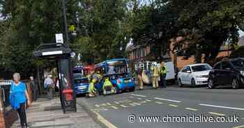 One casualty treated at the scene as police, fire and ambulance services called to crash on busy North Shields street