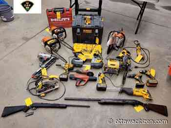 Two charged as South Frontenac raid yields cache of stolen tools, firearms