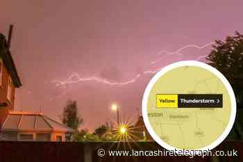 Met Office issues yellow thunderstorm warning for Lancashire