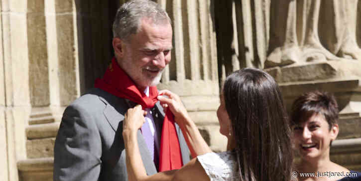 Spain's King Felipe Has A Sweet Moment With Queen Letizia During Pamplona Visit
