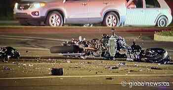 Motorcycle collision in south Edmonton sends 1 to hospital with critical injuries