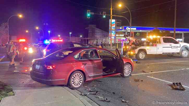 Chilliwack Fire, RCMP, EMS respond to two-car crash at Vedder/Knight Saturday