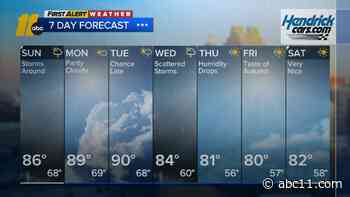 Scattered showers and storms possible overnight