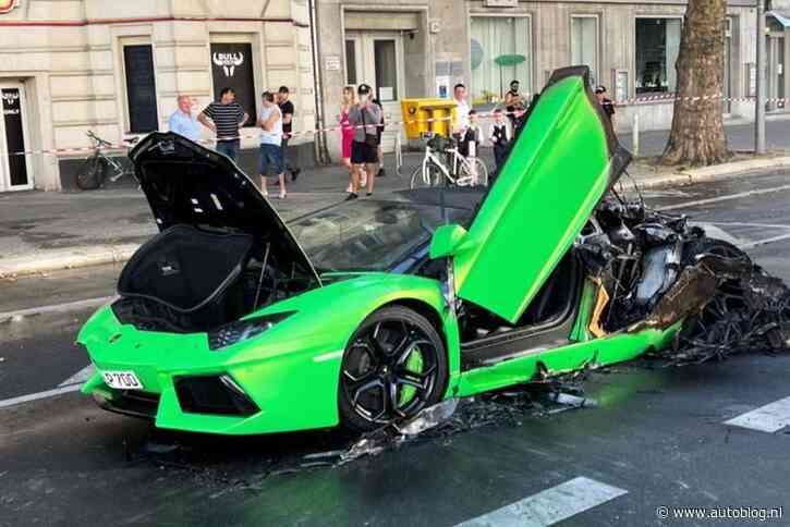 Lamborghini Aventador in vuur en vlam in Berlijn