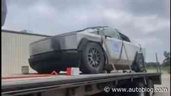 Video shows Tesla Cybertruck after apparent rollover crash